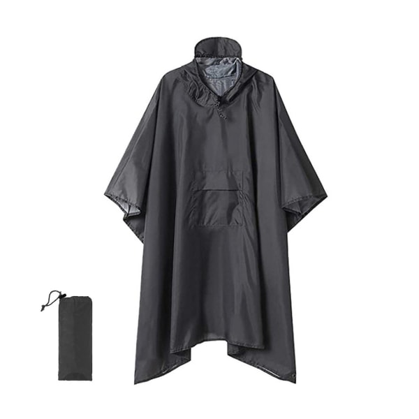 Rain Cape 3 i 1 regnponcho vattentät poncho vuxen, återanvändbar regnponcho vuxen vattentät poncho grey