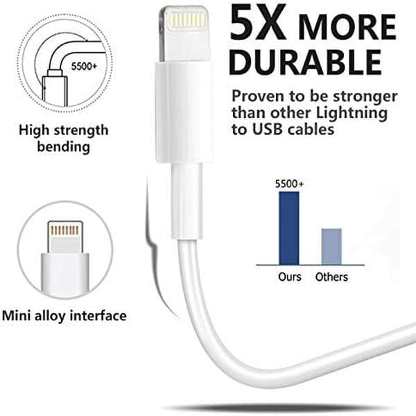 4-pack Lightning–USB-latauskaapeli 1,8 metriä, yhteensopiva iPhonen kanssa