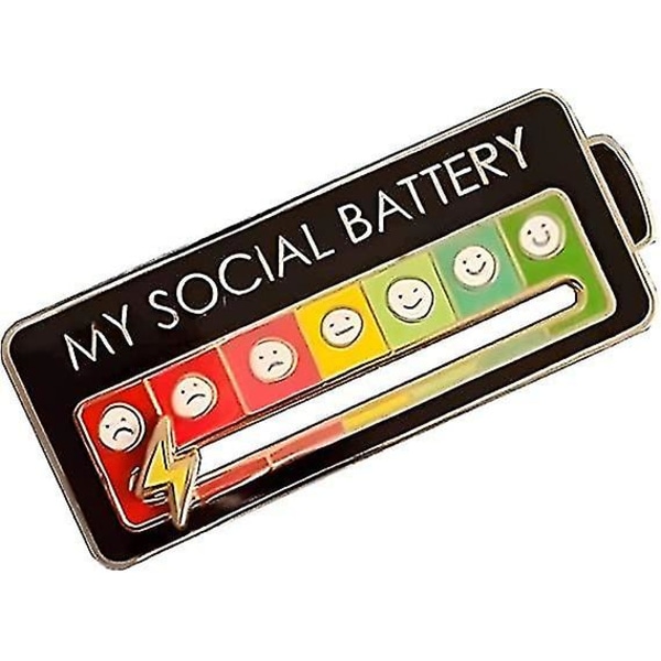 Social Battery Pin - 7 Days A Week Emali tunnelmapinta, toiminnallinen esteettinen rintaneula