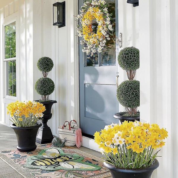 Keinotekoinen kevät narsissi Lane seppele oven riippuva seppele koristelu35cm