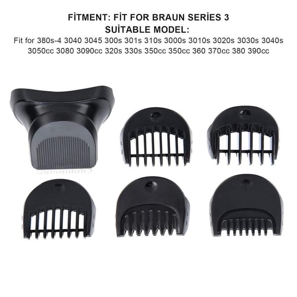 Braun Series 3 Erstatningshode, 5-pakning Trimmerguidekamssett