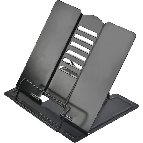 Sammenleggbar og justerbar bokhylle i metall Lesestativ for Ipad, nettbrett, oppskrifter, skrivebord, 6 vinkel justerbar 21 * 19cm
