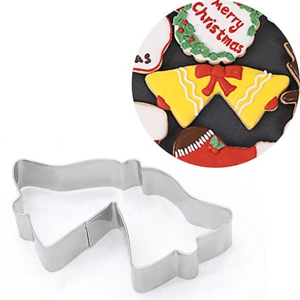 Rostfritt stål julkakorskärare set - 14 st. Pepparkakor Husman Julgran Bakning Tårta Kex Form (silver)