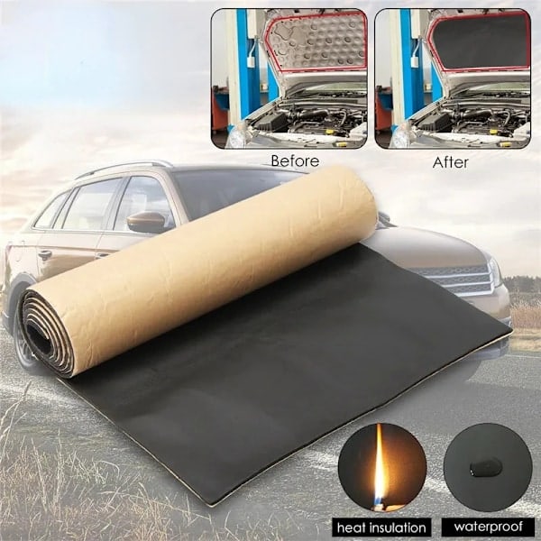 50 x 200 cm x 6 mm Auton lämpö- ja äänieristys Vedenpitävä Pölytiivis Matto Vedenpitävä Auton Äänenvaimennusmatto