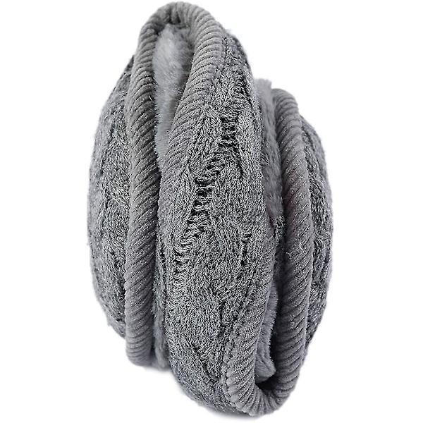Unisex Varma Stickade Öronmuffar Kashmir Vinter Utomhus Päls Öronvärmare (Rutiga Svart)