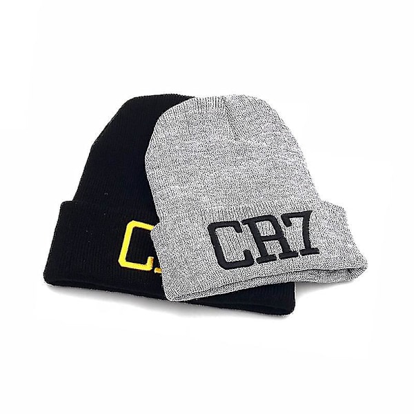 Cr7 Beanies Stickad Hue Vinterhue Skullies Bonnet Cristiano Ronaldo Vinterhue Til Mænd Kvinder Hue Udendørs Sport Varmt Hue 2018 black 2