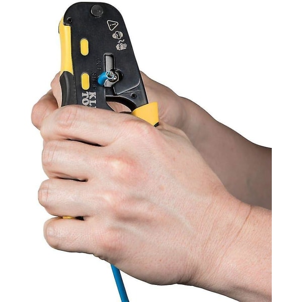 Tools A-vdv226-110 Pass Thru RJ45 Ratchet Kompakt Krympeværktøj, Gul/sort
