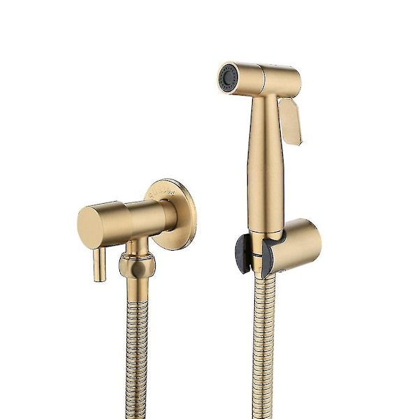 Badeværelse Toilet Bidet Armatur Sæt Børstet Guld Bidet Sprøjte Bruser Med Afspærringsventil