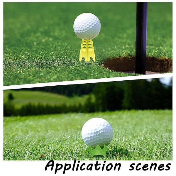 Golf Simulator Tees, 18 Stk Indendørs Golf Mat Tees Plastic Practice, høj + kort As shown