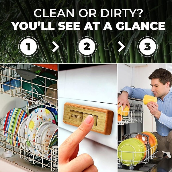 Oppvaskmaskinmagnet Clean Dirty Sign Indicator - Magnet for oppvaskmaskin for å vise rent eller skittent