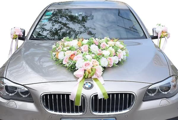 2 stk. Båndblomst til bryllup Kunstig rose Bryllupsbildekoration Blomst Mir