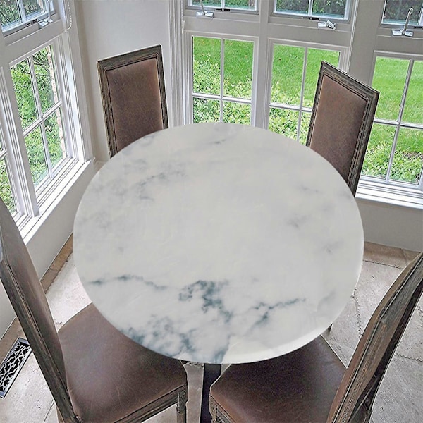 Vattentätt Halkfritt Runt Elastiskt Bordsöverdrag Klassiskt Mönster Bordsduk A - 120cm (48 Inch)