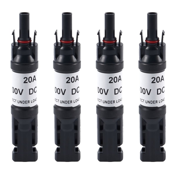 4x 20a In-line Diode Connector Ip67 Solar Panel Cable Connectors