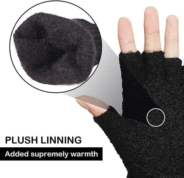Herr Touchscreen Handskar Stickade Termiska Vintersporthandskar One Size Passar Alla Mjuka