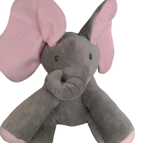 Peekaboo Bear Flying Elephant Elektrisk plysj Leketøy Barnedyne Leketøy Sjenerte Øyne Dekke Ører Bevegelse Elektrisk plysj Leke Bedårende elefant kosedyr til