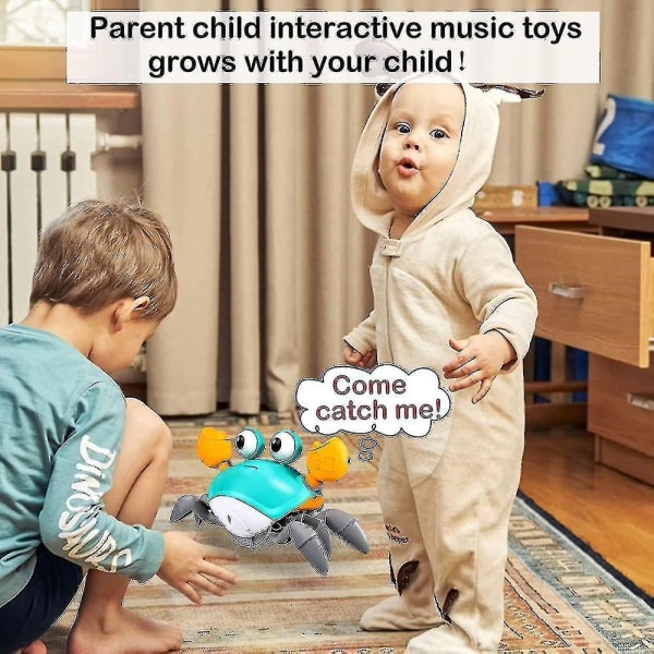 Ryömivä baby lelu musiikilla ja led-valolla, vatsalelut välttävät automaattisesti esteitä, jotka ohjaavat baby ryömimään