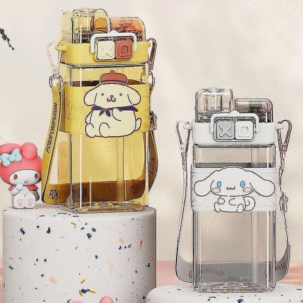 Nya Kawaii Sanrioed vattenflaskor Söt Anime Cinnamoroll Kuromi Cartoon Portable Cup 520ml flaska present till barn Pojkar Flickor Present Pompompurin