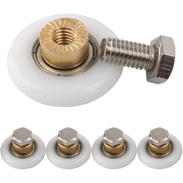 Dusjdorrulle, Rulle Caster Hjul For Dusjdorr Skyve Ruller Dør Rulle Erstatningshjul 4stk (20mm)