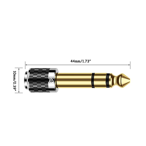 6,35 mm (1/4 tomme) han til 3,5 mm (1/8 tomme) hun stereo lyd jack adapter