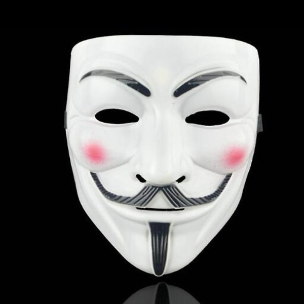 Anonym Hacker Vendetta Guy V Cosplay Mask Halloween Party Masker White