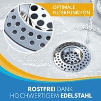 Avloppsfilter i rostfritt stål - Högkvalitativt diskbänksfilter (2-pack)