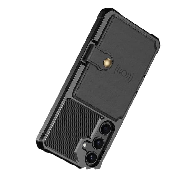 Galaxy A55 5G Cover med Magnetisk Tegnebog Sort