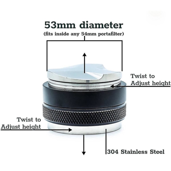 Kaffe 54 mm Bundløst Portafilter + 53 mm Kaffe Fordeler Tamper + Til Barista Express