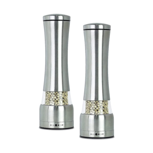 2 stk rustfritt stål salt pepper kvern, justerbar grov og fin havsalt kvern og pepper grin