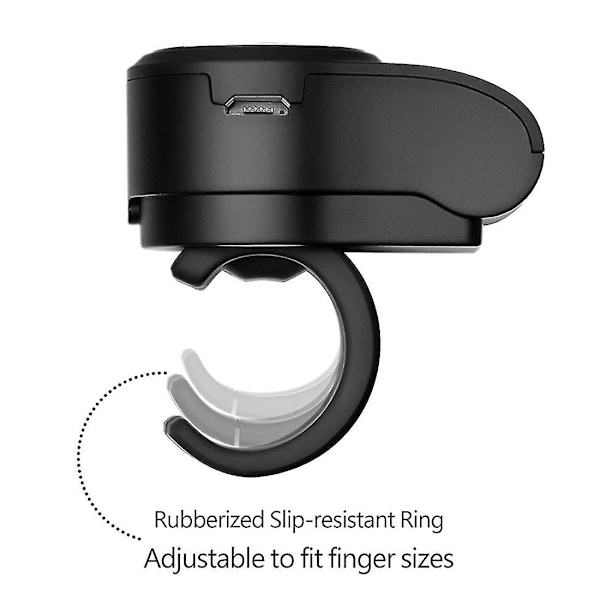 Bluetooth Trådløs Presenter, Rf 2.4ghz Presentasjonsklikker, Fingerring Fjernkontroll Powerpoint Slides Black