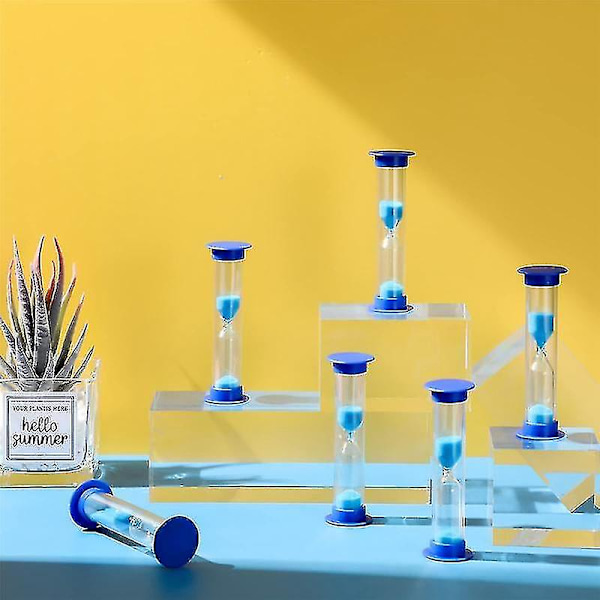 24 stk. 2 minutters sandtimer 2 minutters timer børnetimer timeglas akryl dækket timeglas sandur Blue