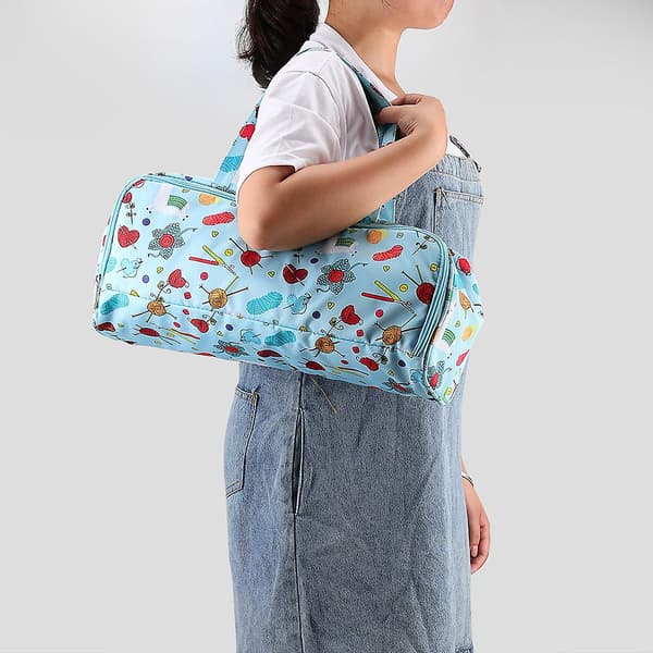 Yarn Project Bags Tote Organizer Virkkorg för härvor, virknålar