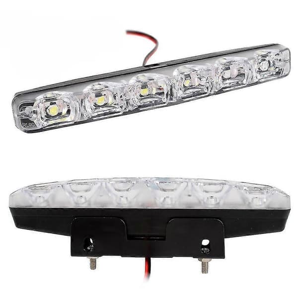 2 stk Bil Auto Varsellys Dagslys Bil Styling Lampe 6LED Vanntett