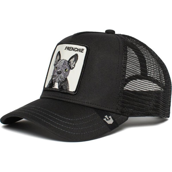 Unisex Mesh Andas Black Panther Baseball Cap Mode Sommar Solhatt Snapback Trucker Sommar Hattar French Bulldog