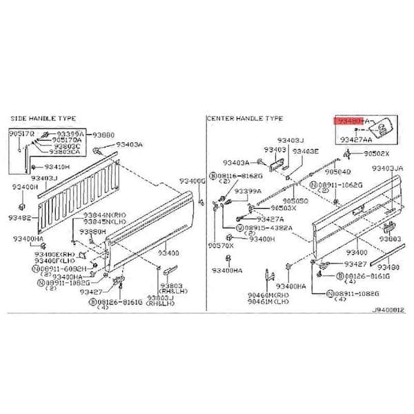 Bagklapsramme Lås til Nissan Navara Frontier NP300 D22 Pickup 00-05