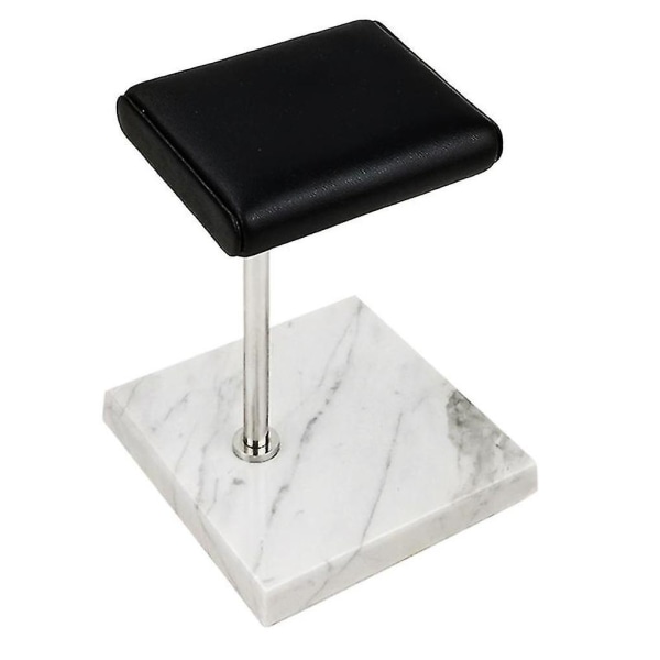 White Marble Watch Armband Display Stand Black Pu Läder Smycken Stand Watch Stand Silver Color R