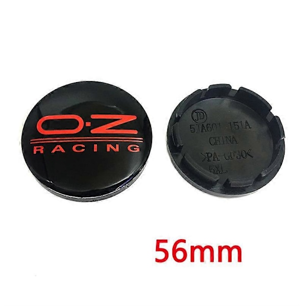 4 stk. 56mm 60mm 65mm 68mm Bilhjul Navkapsler For Felgdeksel Auto OZ Racing Logo Badge Emblem Eksteriør Styling Tilbehør 68mm Black Red