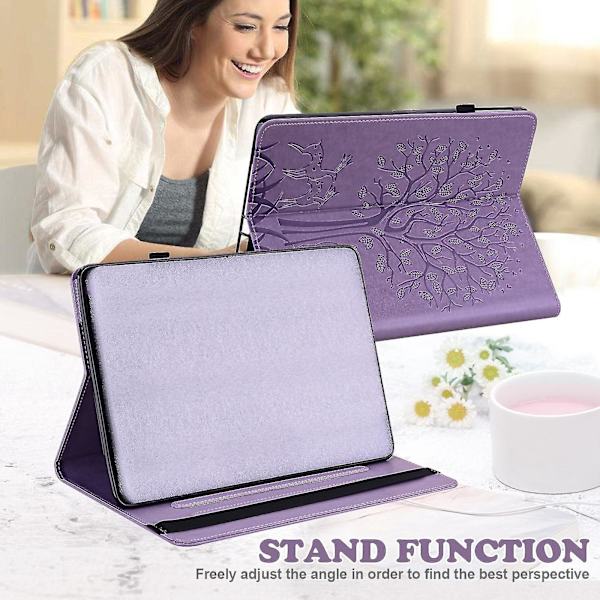 För Samsung Galaxy Tab A 9.7 T550 / T555 Läder Tablet Fodral Purple