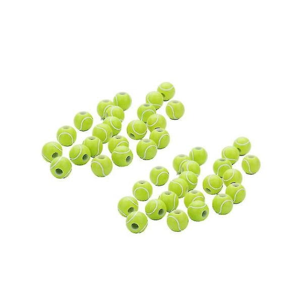 100 st Gör-det-själv tennispärlor Akryl Stort hål Runda pärlor Hantverk Gröna pärlor Smycketillbehör för hemmet Armband Halsbandstillverkning