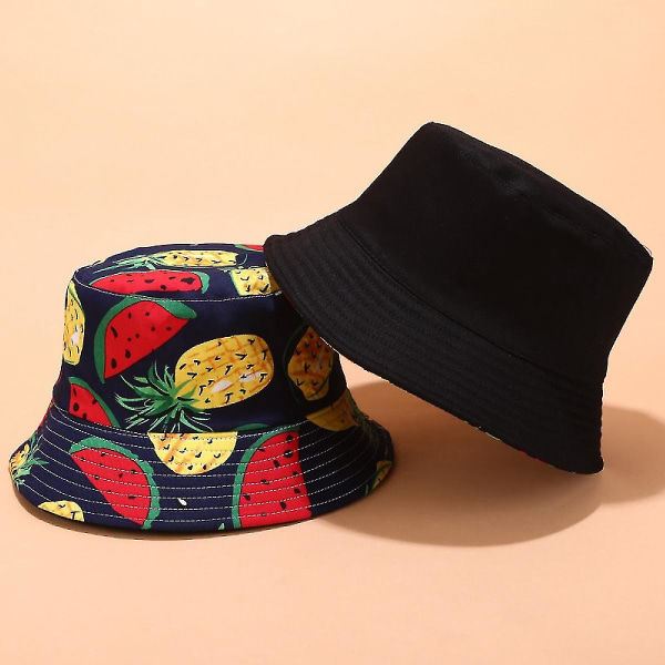 Wekity Cute Bucket Hat Beach Fisherman Hats For Dame, Vendbar Dobbel-side slitasje Unisex (hatd002)