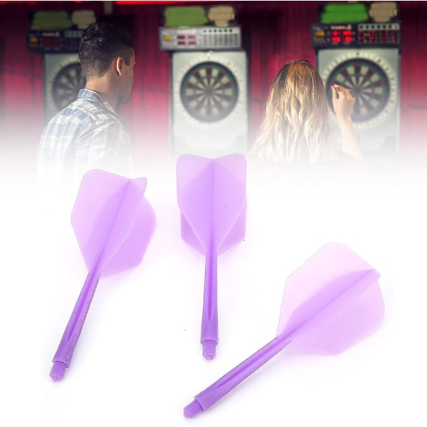 3 st 2BA Integrated Transparent Dart Shaft and Flights Standard Form Anti Break Purple