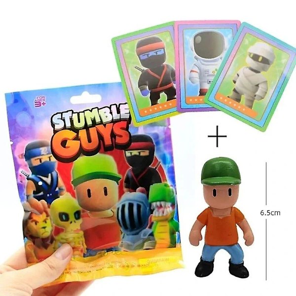 24 st Fall Guys Actionfigurer Leksaker Spelkaraktär Kort PVC Modell Kawaii Anime Samling Dockor Barnpresenter