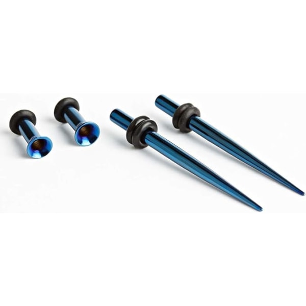 Populärt sålda rostfritt stål spetsiga koner öron expansion 36-delar kombinationsdräkt (blå)