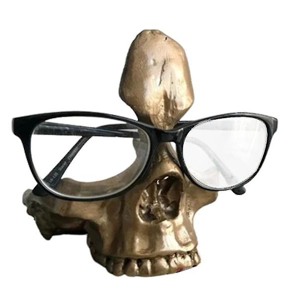 Skalle Brilleglas Stativ Holder Kreativ Brilleglas Holder Harpiks Statue Ornament Black