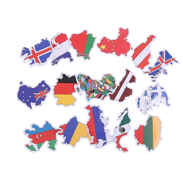 50 stk National Flags Stickers Diy Scrapbook Koffert Laptop Country Map Sticker