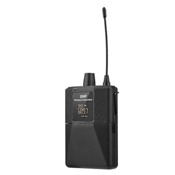 UHF Trådløst Mikrofon Headset med Sender og Modtager, LED Digital Display Bodypack - CDSX