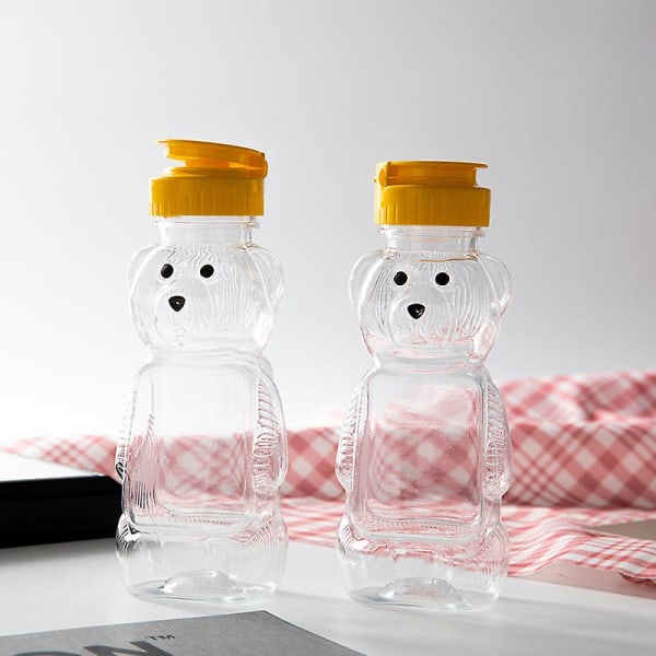 Lille bjørn plastik vandflaske Gennemsigtig halm vandkop med sugerør til børn