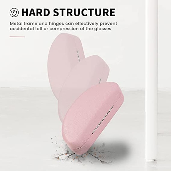 Stressresistent læderhårdt solbrilleetui (pink), stort spænde