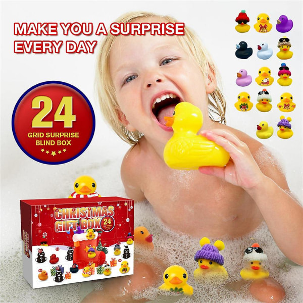 Jul 24 dagars nedräkning adventskalendrar Gummi Duck Toys Blind Box Xmas Present