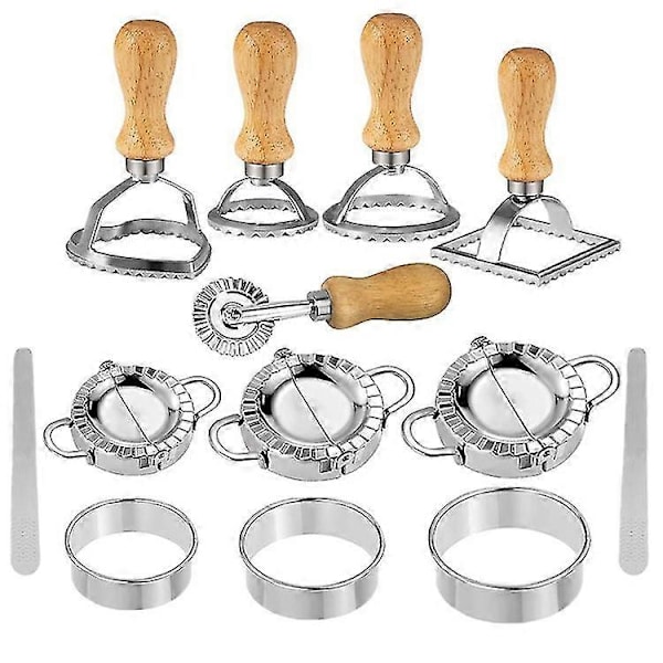 13-delad Ravioliform, Dumplingform, Ravioliform i Rostfritt Stål, Raviolikniv, Kak- och Keksform, Ravioliform, Raviolikniv, Kökstillbehör