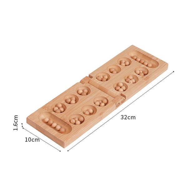 Klassiskt Vikbart Trä Mancala Brädspel Strategispel Lätt att Förvara